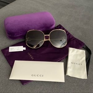 Gucci 63mm Open Temple Sunglasses
